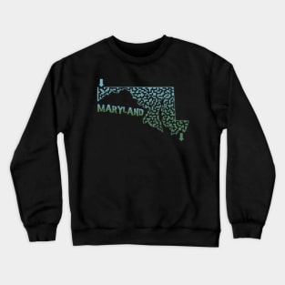 Maryland State Outline Maze & Labyrinth Crewneck Sweatshirt